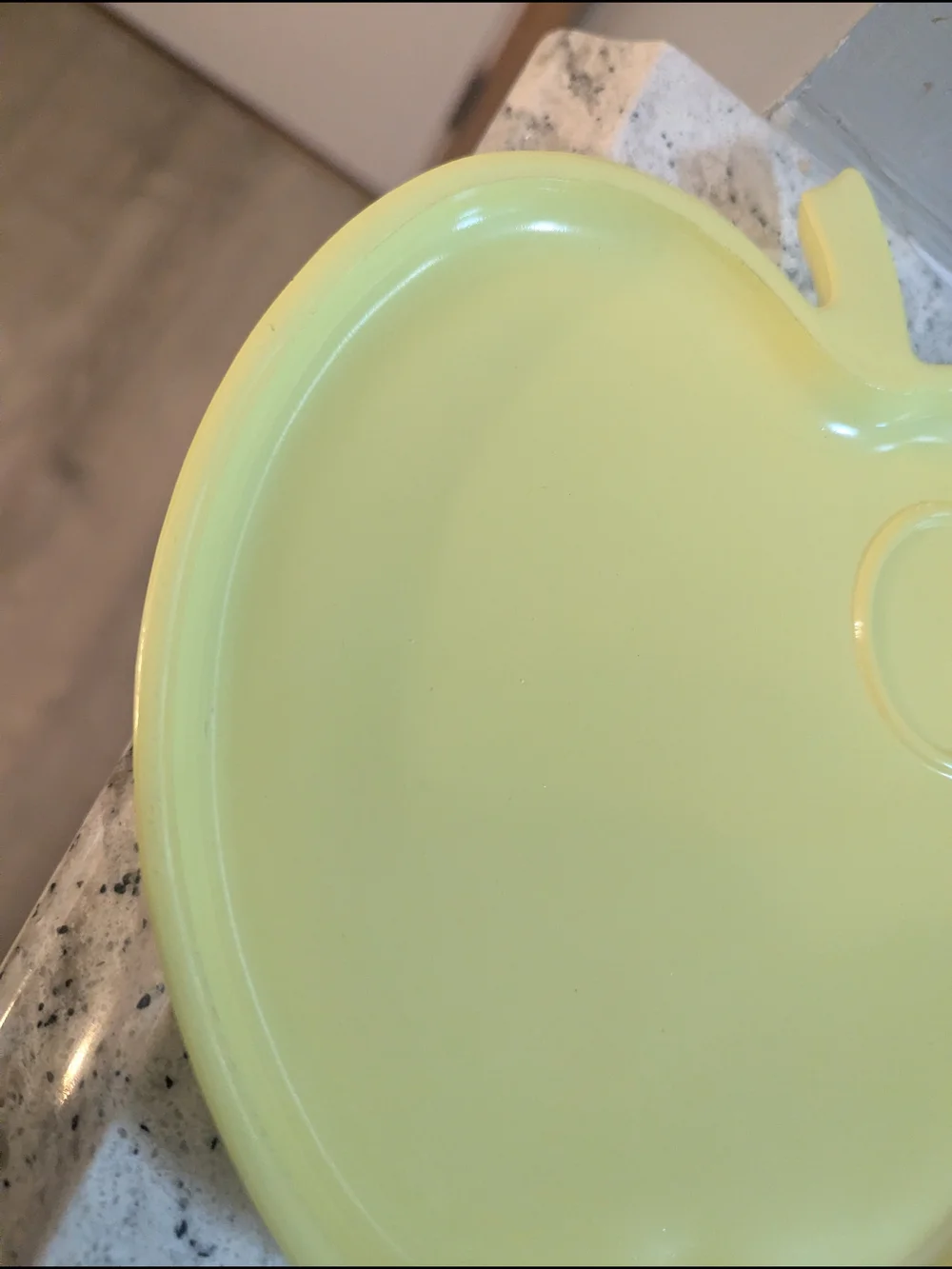 Hazel Atlas Lime Green Milk Glass Apple Luncheon Snack Cup Plate Set 1940's Mint